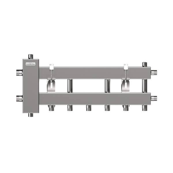Балансировочный коллектор из нерж. стали BMKSS-60-4D  (3 контура вниз/вверхи 1 в сторону)